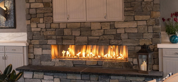 Outdoor In-wall Fireplace